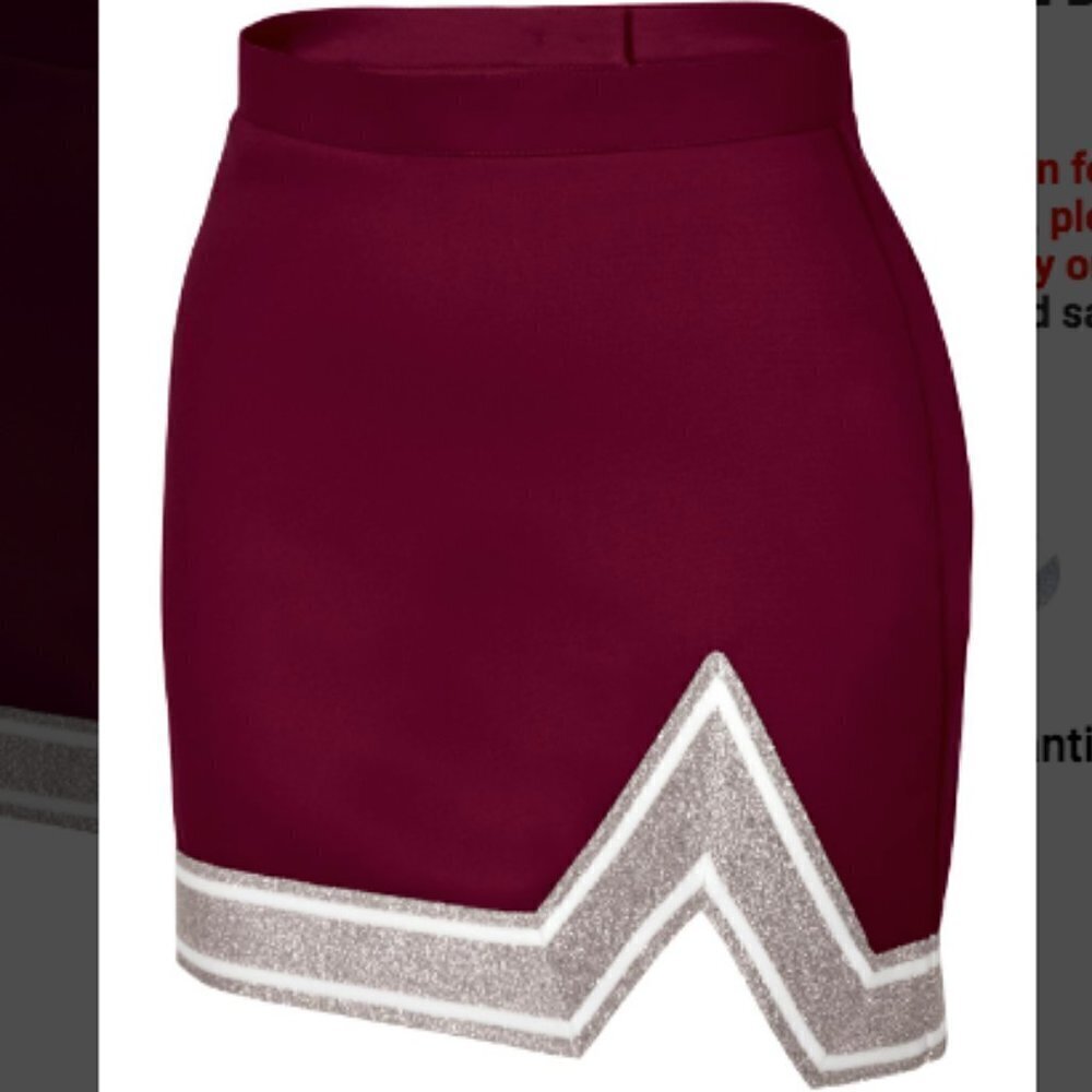 CHASSE Blaze Skirt Dark Red Silver and White
